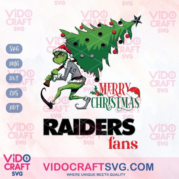 Las Vegas Raiders Grinch Merry Christmas Fans NFL