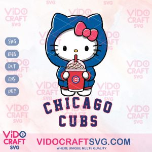 Chicago Cubs Hello Kitty And Coffee